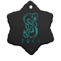 Norse Runes And Snake Nordic Norse Mythology Ceramic Star Ornament