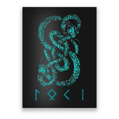 Norse Runes And Snake Nordic Norse Mythology Poster