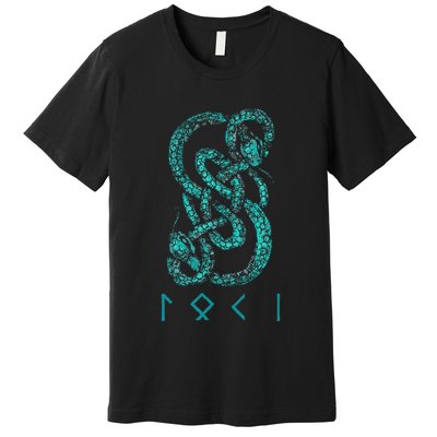 Norse Runes And Snake Nordic Norse Mythology Premium T-Shirt