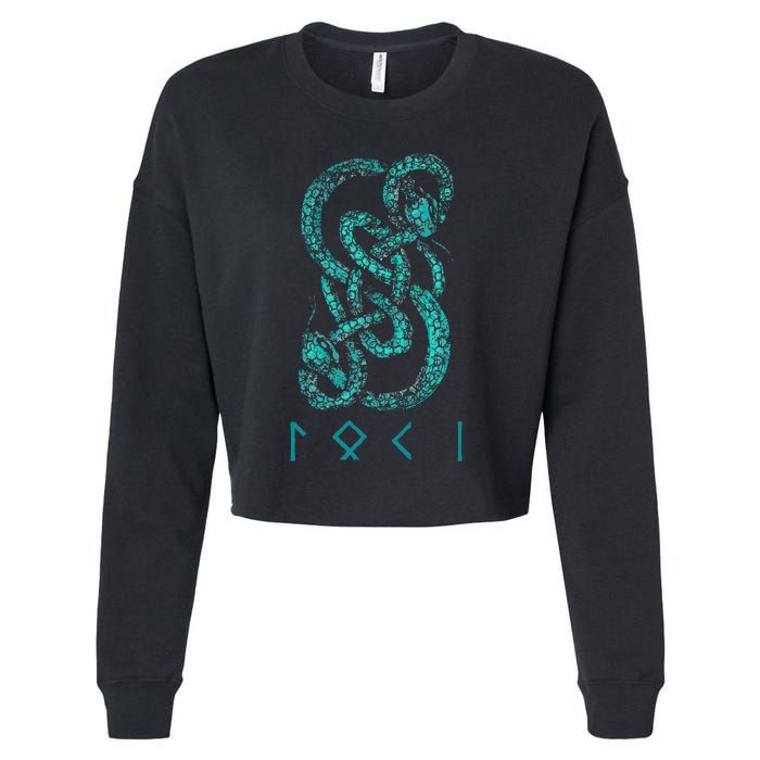 Norse Runes And Snake Nordic Norse Mythology Cropped Pullover Crew