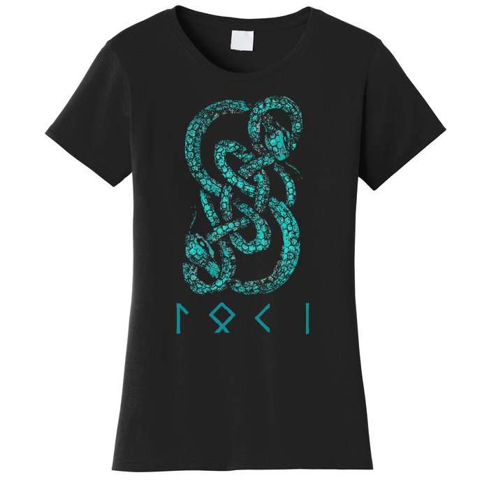 Norse Runes And Snake Nordic Norse Mythology Women's T-Shirt