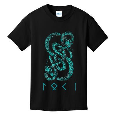 Norse Runes And Snake Nordic Norse Mythology Kids T-Shirt