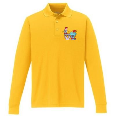 National Read Across America Day Funny Teacher Life Performance Long Sleeve Polo