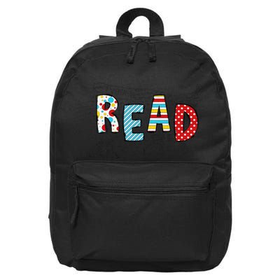 National Read America Red And White Stripe Animated Cat 16 in Basic Backpack