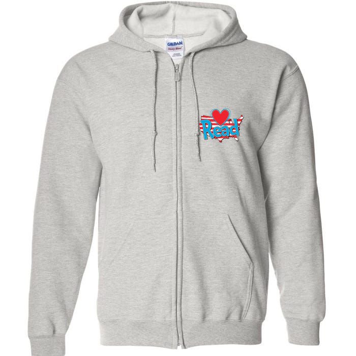 National Read America Reading Book Lover Full Zip Hoodie