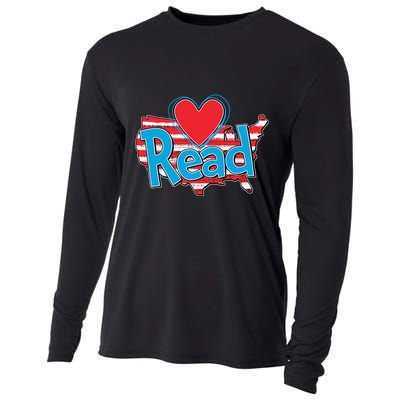 National Read America Reading Book Lover Cooling Performance Long Sleeve Crew