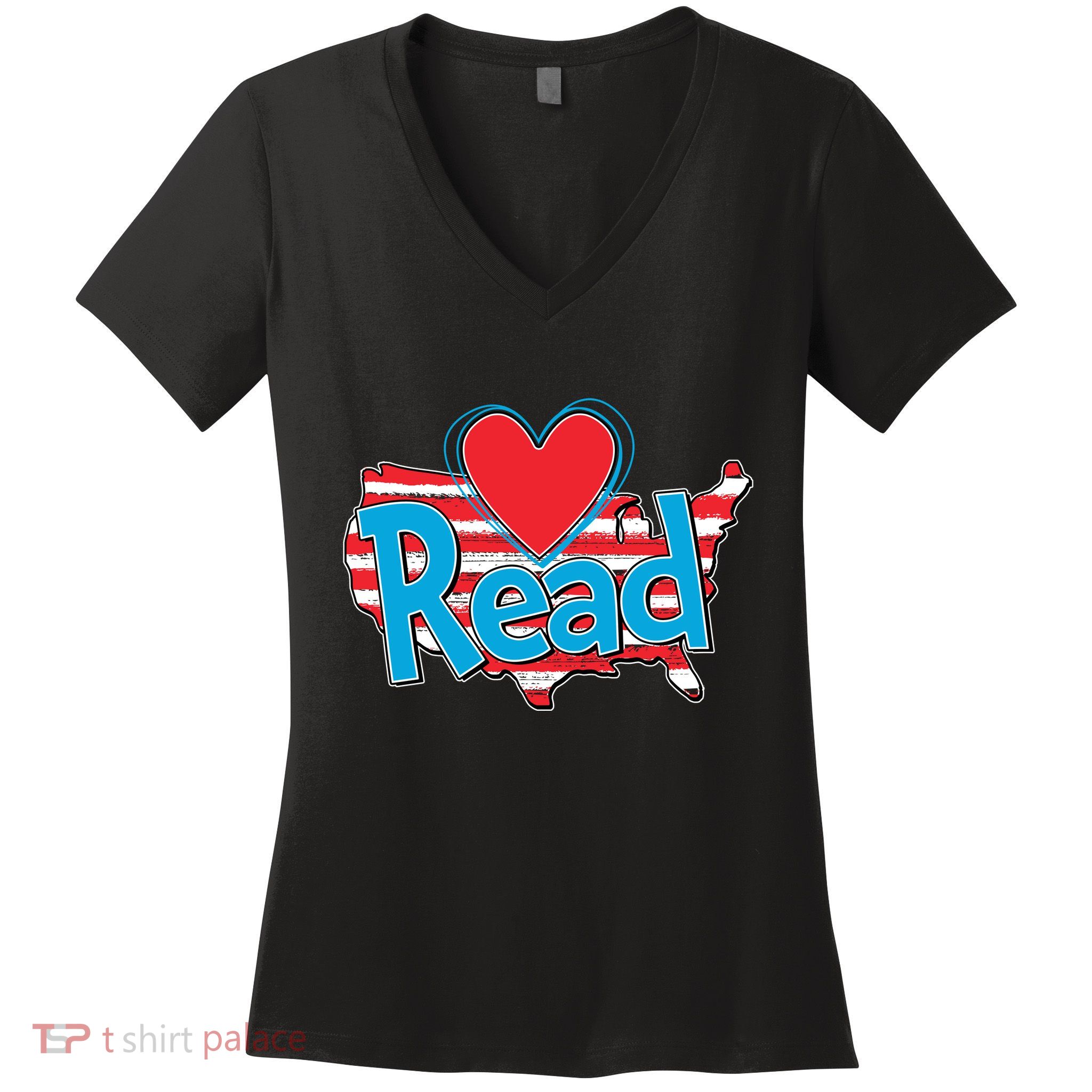 National Read America Reading Book Lover Women's V-Neck T-Shirt