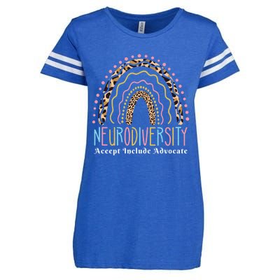 Neurodiversity Rainbow Accept Advocate Love Autism Awareness Gift Enza Ladies Jersey Football T-Shirt