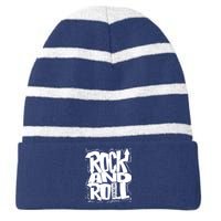 Noisy Rock And Roll Striped Beanie with Solid Band