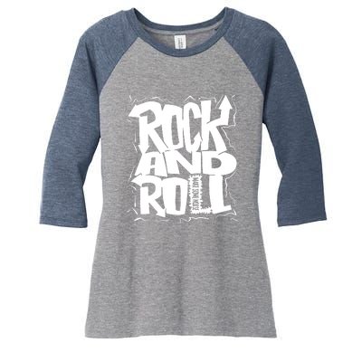 Noisy Rock And Roll Women's Tri-Blend 3/4-Sleeve Raglan Shirt