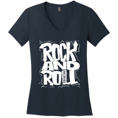 Noisy Rock And Roll Women's V-Neck T-Shirt