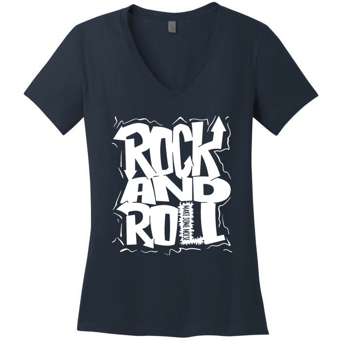 Noisy Rock And Roll Women's V-Neck T-Shirt