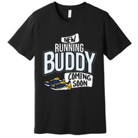 New Running Buddy Coming Soon Baby Pregnancy Announcement Premium T-Shirt