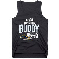 New Running Buddy Coming Soon Baby Pregnancy Announcement Tank Top