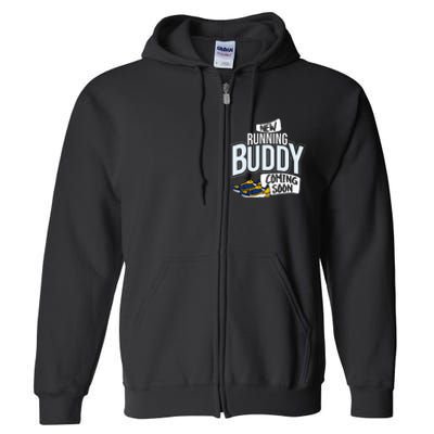 New Running Buddy Coming Soon Baby Pregnancy Announcement Full Zip Hoodie