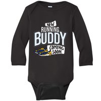 New Running Buddy Coming Soon Baby Baby Long Sleeve Bodysuit