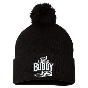 New Running Buddy Coming Soon Baby Pom Pom 12in Knit Beanie