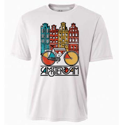 New Retro Bicycle Bike Amsterdam City Jersey Cooling Performance Crew T-Shirt