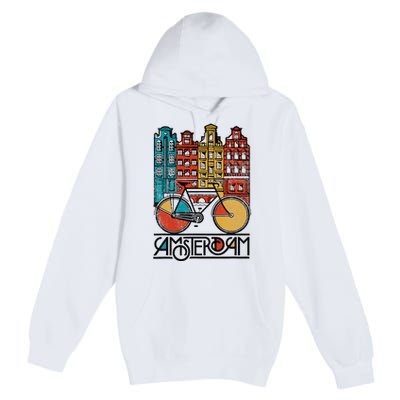 New Retro Bicycle Bike Amsterdam City Jersey Premium Pullover Hoodie