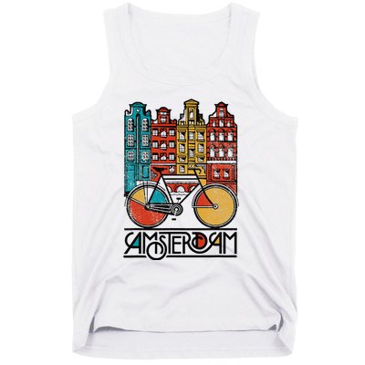 New Retro Bicycle Bike Amsterdam City Jersey Tank Top