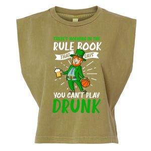 Nothing Rule Book Play Drunk Design St Patricks Basketball Gift Garment-Dyed Women's Muscle Tee