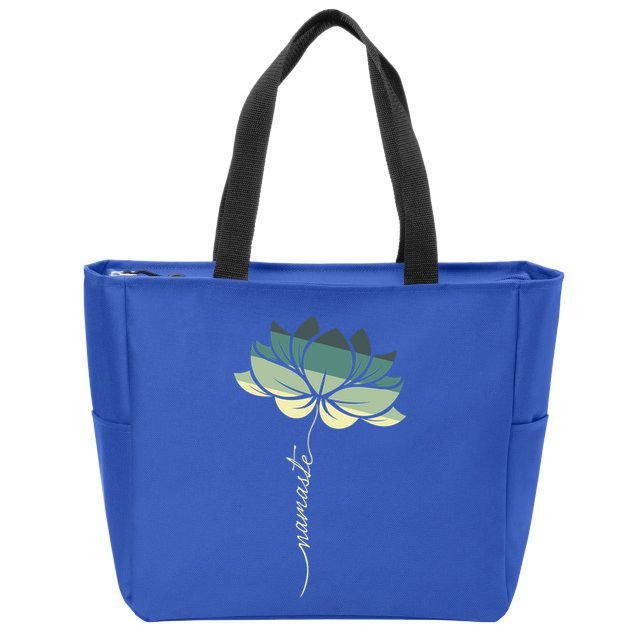 Namaste Rainbow Dala Flower Meditation Yoga Gift Zip Tote Bag