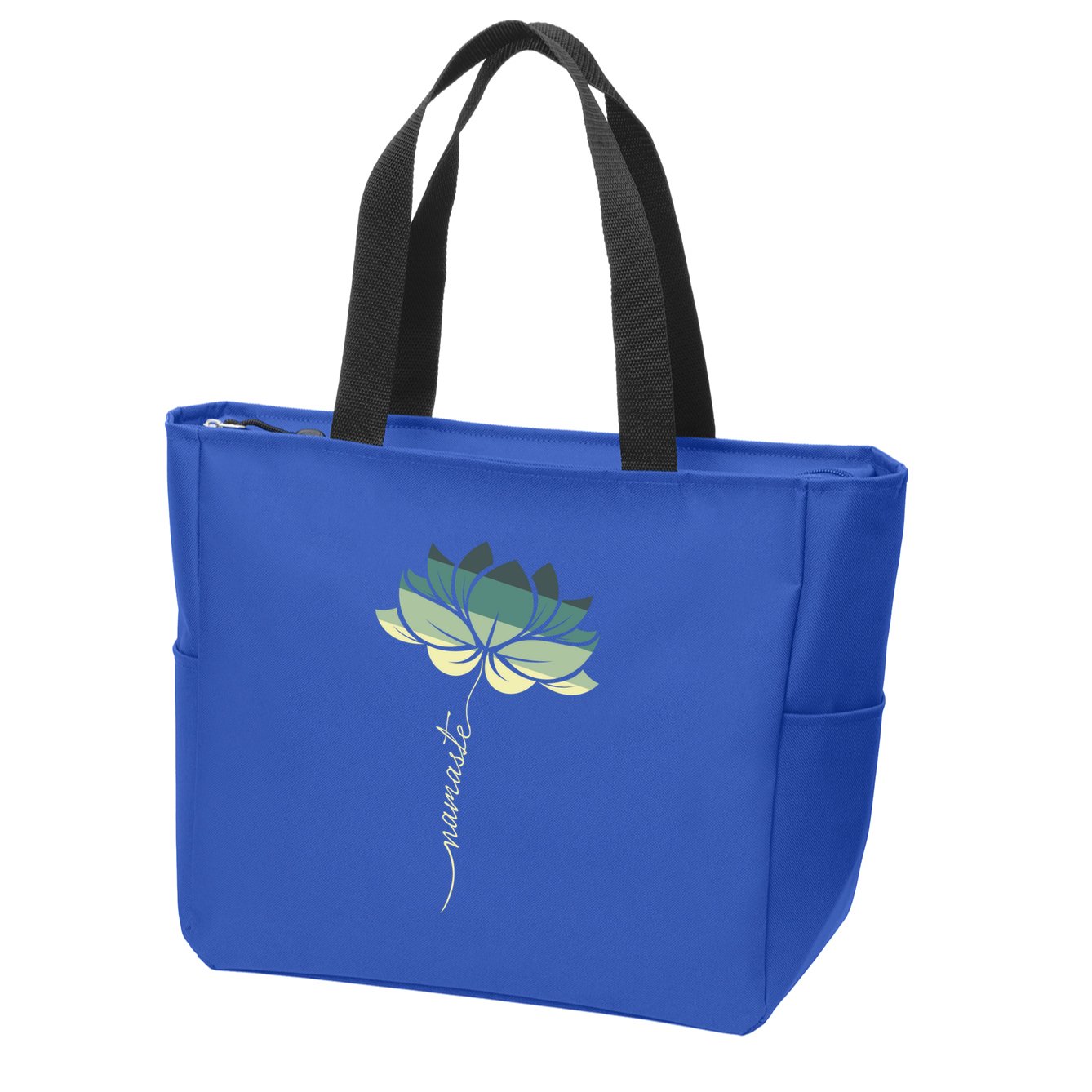 Namaste Rainbow Dala Flower Meditation Yoga Gift Zip Tote Bag