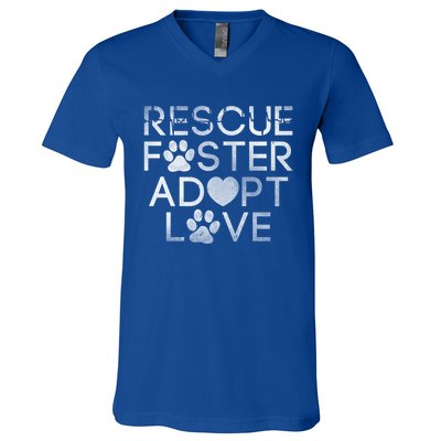 National Rescue Dog Theme Day Design For Dog Owner And Lover Gift V-Neck T-Shirt