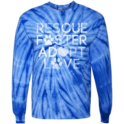 National Rescue Dog Theme Day Design For Dog Owner And Lover Gift Tie-Dye Long Sleeve Shirt