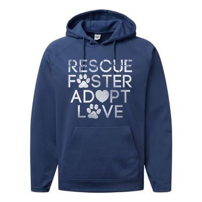 National Rescue Dog Theme Day Design For Dog Owner And Lover Gift Performance Fleece Hoodie