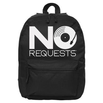 No Requests DJ Cool DJ Gear Music DJ 16 in Basic Backpack