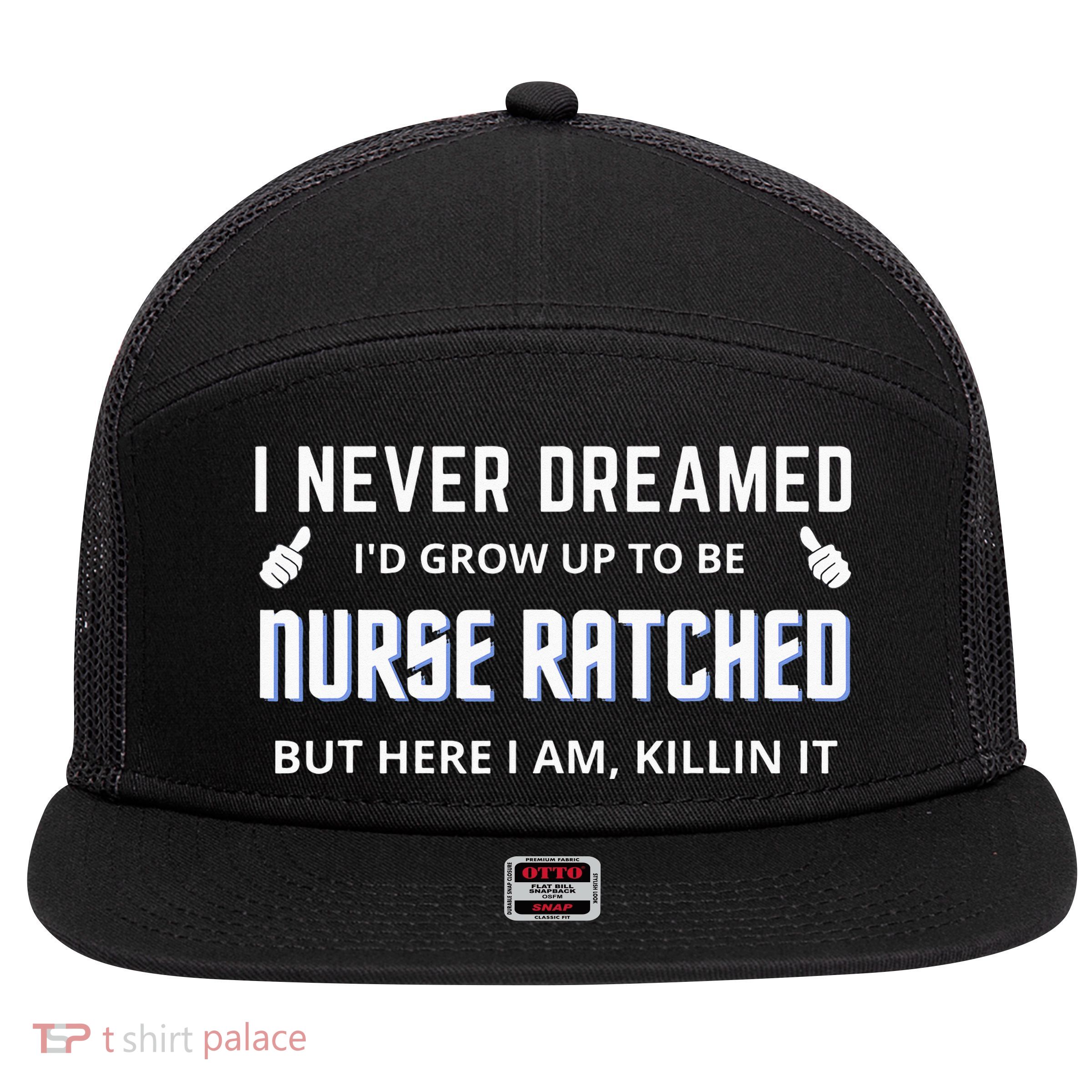 Nurse Ratched Funny Nursing Movie Character 7 Panel Mesh Trucker Snapback Hat