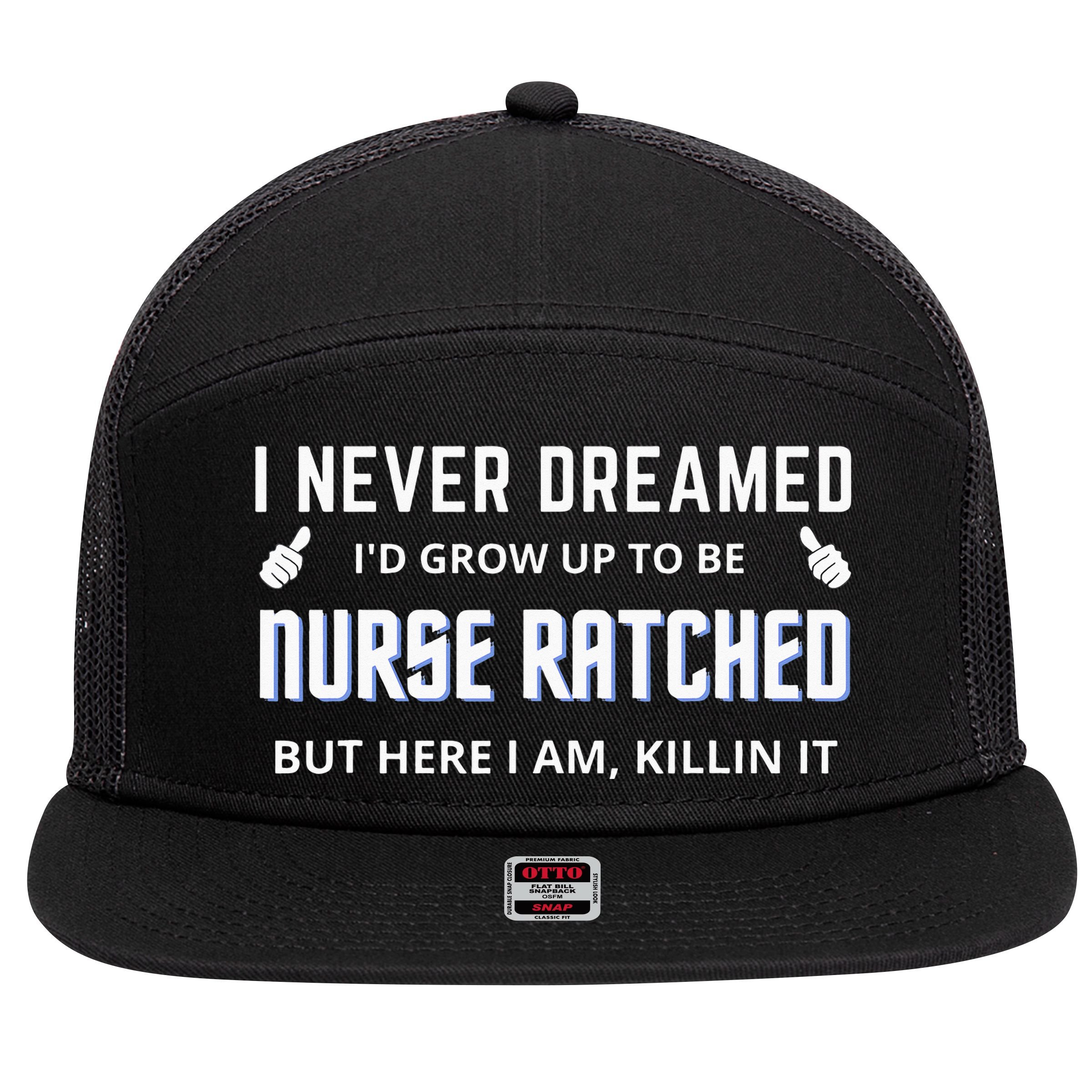 Nurse Ratched Funny Design Nursing Movie Character Gift Idea 7 Panel Mesh Trucker Snapback Hat