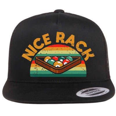 Nice Rack Funny Billiards Player Vintage Pool Balls Billiard Flat Bill Trucker Hat