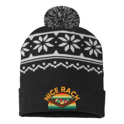 Nice Rack Funny Billiards Player Vintage Pool Balls Billiard USA-Made Snowflake Beanie