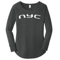 Nyc Retro Futurism Women's Perfect Tri Tunic Long Sleeve Shirt