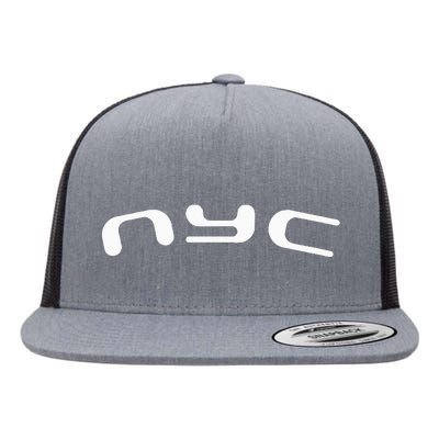 Nyc Retro Futurism Flat Bill Trucker Hat