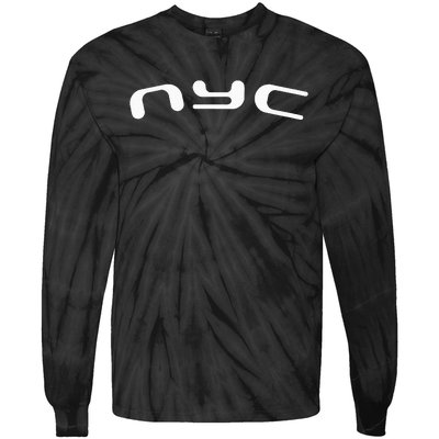 Nyc Retro Futurism Tie-Dye Long Sleeve Shirt