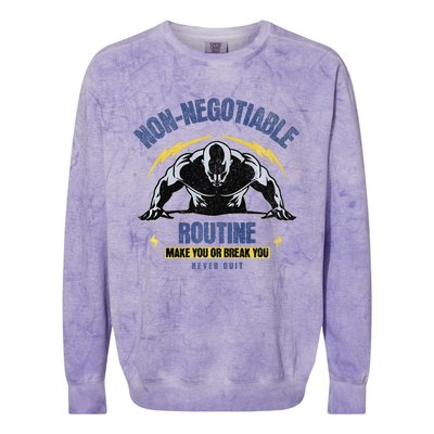 Nonnegotiable Routine Fitness Tees With Sayingsgym Tees Premium Colorblast Crewneck Sweatshirt