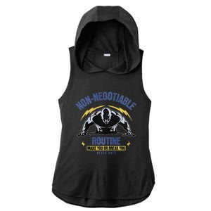 Nonnegotiable Routine Fitness Tees With Sayingsgym Tees Premium Ladies PosiCharge Tri-Blend Wicking Draft Hoodie Tank