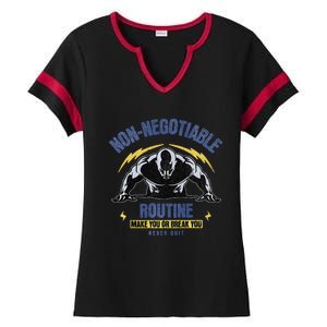 Nonnegotiable Routine Fitness Tees With Sayingsgym Tees Premium Ladies Halftime Notch Neck Tee