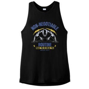 Nonnegotiable Routine Fitness Tees With Sayingsgym Tees Premium Ladies PosiCharge Tri-Blend Wicking Tank