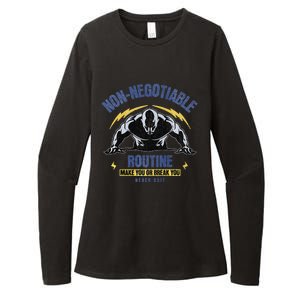 Nonnegotiable Routine Fitness Tees With Sayingsgym Tees Premium Womens CVC Long Sleeve Shirt