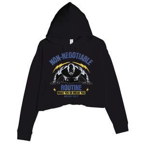 Nonnegotiable Routine Fitness Tees With Sayingsgym Tees Premium Crop Fleece Hoodie