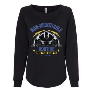 Nonnegotiable Routine Fitness Tees With Sayingsgym Tees Premium Womens California Wash Sweatshirt