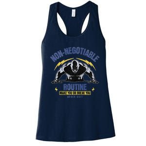 Nonnegotiable Routine Fitness Tees With Sayingsgym Tees Premium Women's Racerback Tank