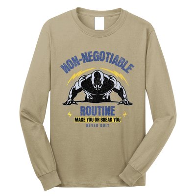 Nonnegotiable Routine Fitness Tees With Sayingsgym Tees Premium Long Sleeve Shirt