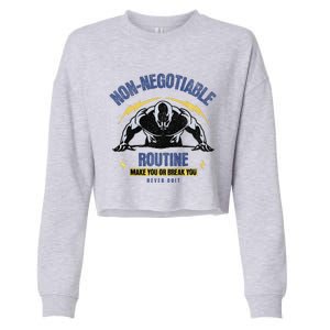 Nonnegotiable Routine Fitness Tees With Sayingsgym Tees Premium Cropped Pullover Crew