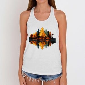 Nature Reflection Forest Trees Outdoor Wildlife Women's Knotted Racerback Tank