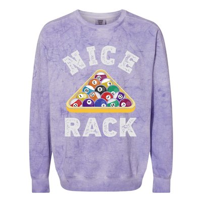 Nice Rack Funny Billiards Player Vintage Pool Triangle Balls Cute Gift Colorblast Crewneck Sweatshirt